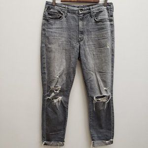 Mother Womens High Waisted Looker Jeans Size 29 Gray Distressed Ankle Nick Fray